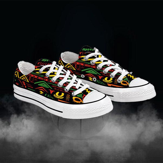 Custom African Print Court Low-Tops - iCandi Designz