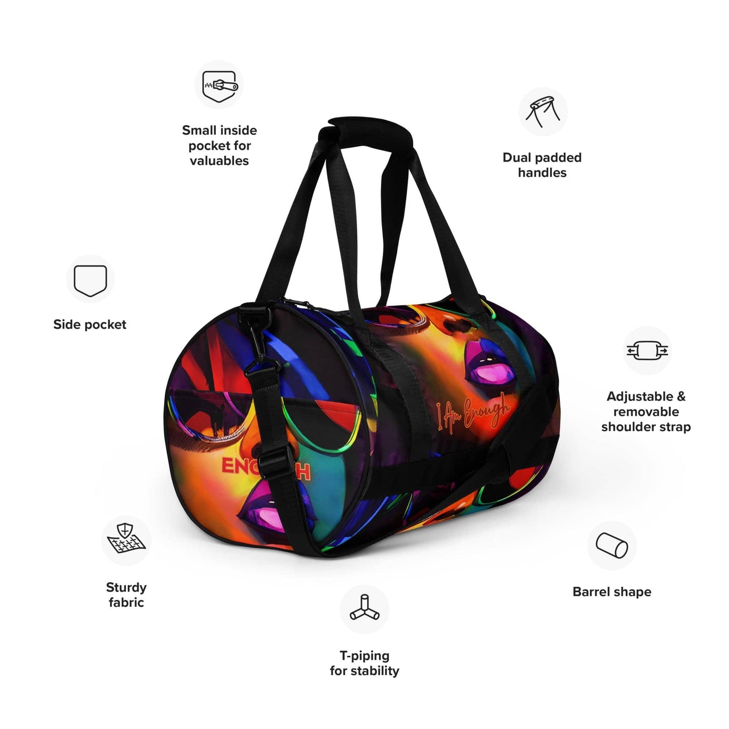 I Am Enough Gym Duffle Bag - iCandi Designz