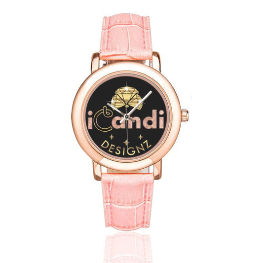 Rose Gold Crocodile Black Watch - iCandi Designz