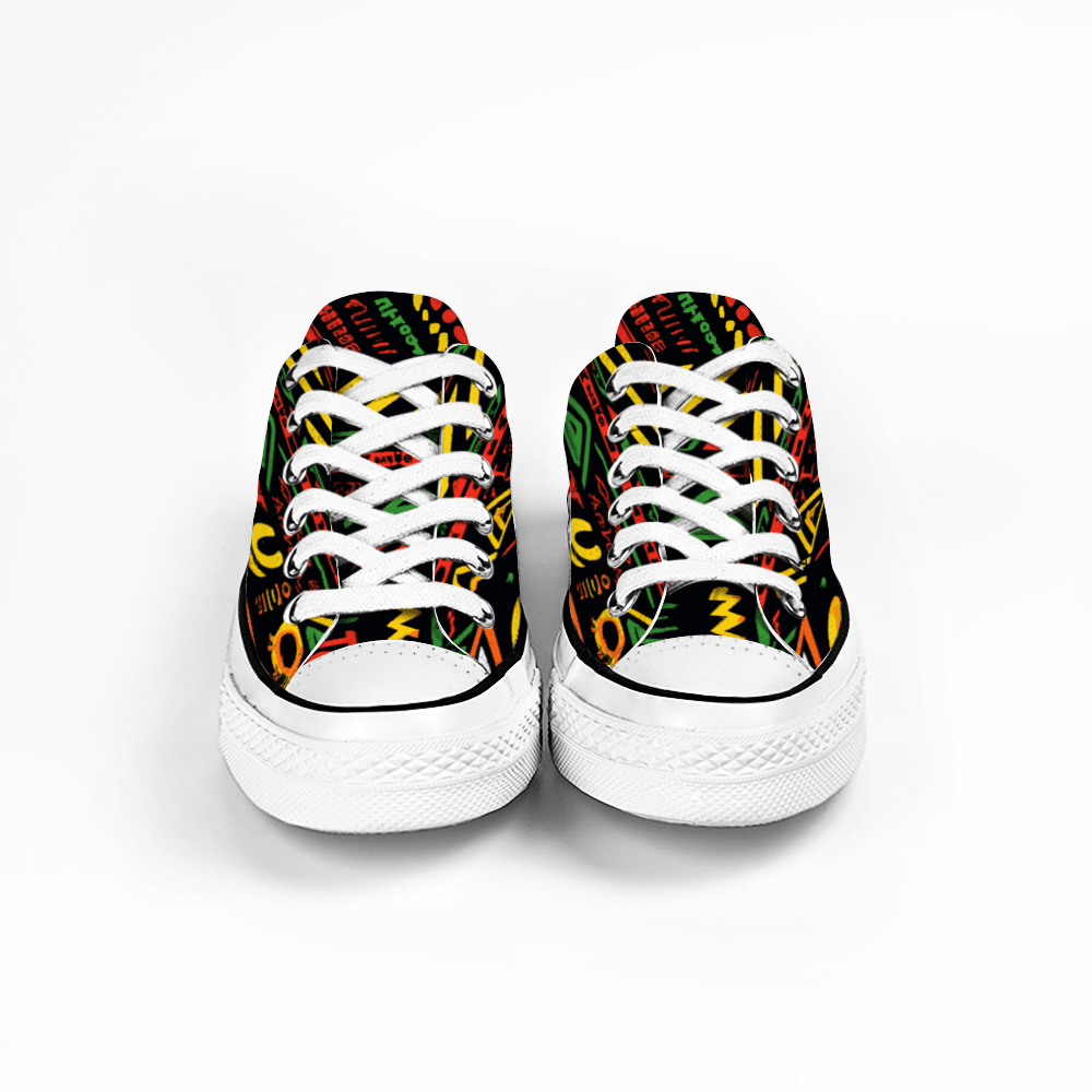 Custom African Print Court Low-Tops - iCandi Designz