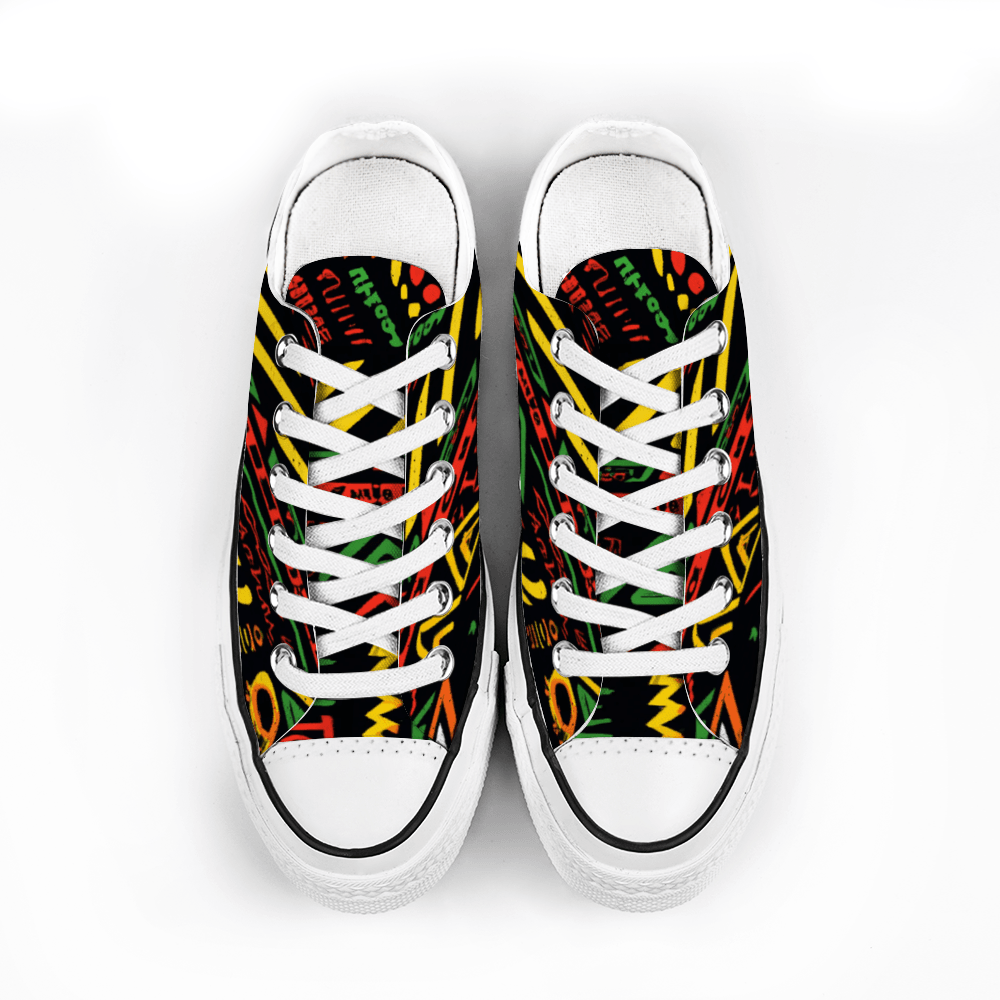 Custom African Print Court Low-Tops - iCandi Designz