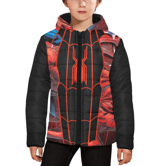 Spiderman_bubble Kids' Padded Hooded Jacket (Model H45) - iCandi Designz